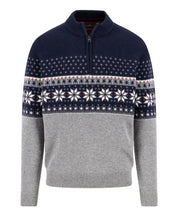 Load image into Gallery viewer, Fynch Hatton - Pure Wool Sweater, Norwegian Pattern Navy
