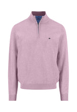 Load image into Gallery viewer, Fynch Hatton - Knitted Cotton Troyer Collar Quarter-Zip, Magnolia