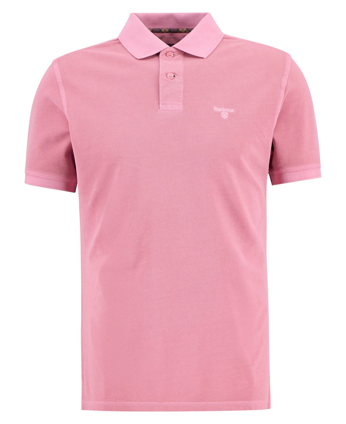 Barbour - Washed Tartan Tailored Fit Pique Polo Shirt - Washed Pink