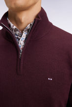 Load image into Gallery viewer, Eden Park - Wool Blend Trucker Neck Quarter-Zip, Burgundy