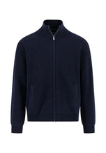 Load image into Gallery viewer, Fynch Hatton - Marino Cashmere Zip-Up Cardigan, Navy