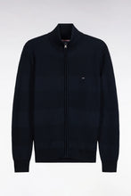 Load image into Gallery viewer, Eden Park - Cotton Striped Effect Full Zip Cardigan, Navy