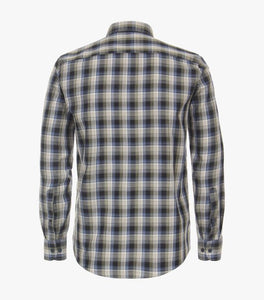 Casa Moda - Organic Cotton Check Shirt, Medium Grey-Blue
