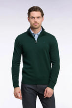 Load image into Gallery viewer, Eden Park - Cotton Trucker Neck Quarter-Zip, Green