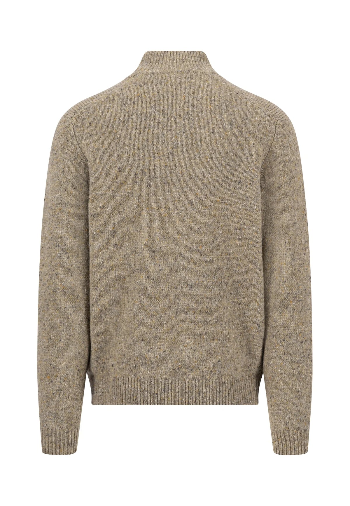 Fynch-Hatton - Wool Structured Pattern, Half Zip, Clay