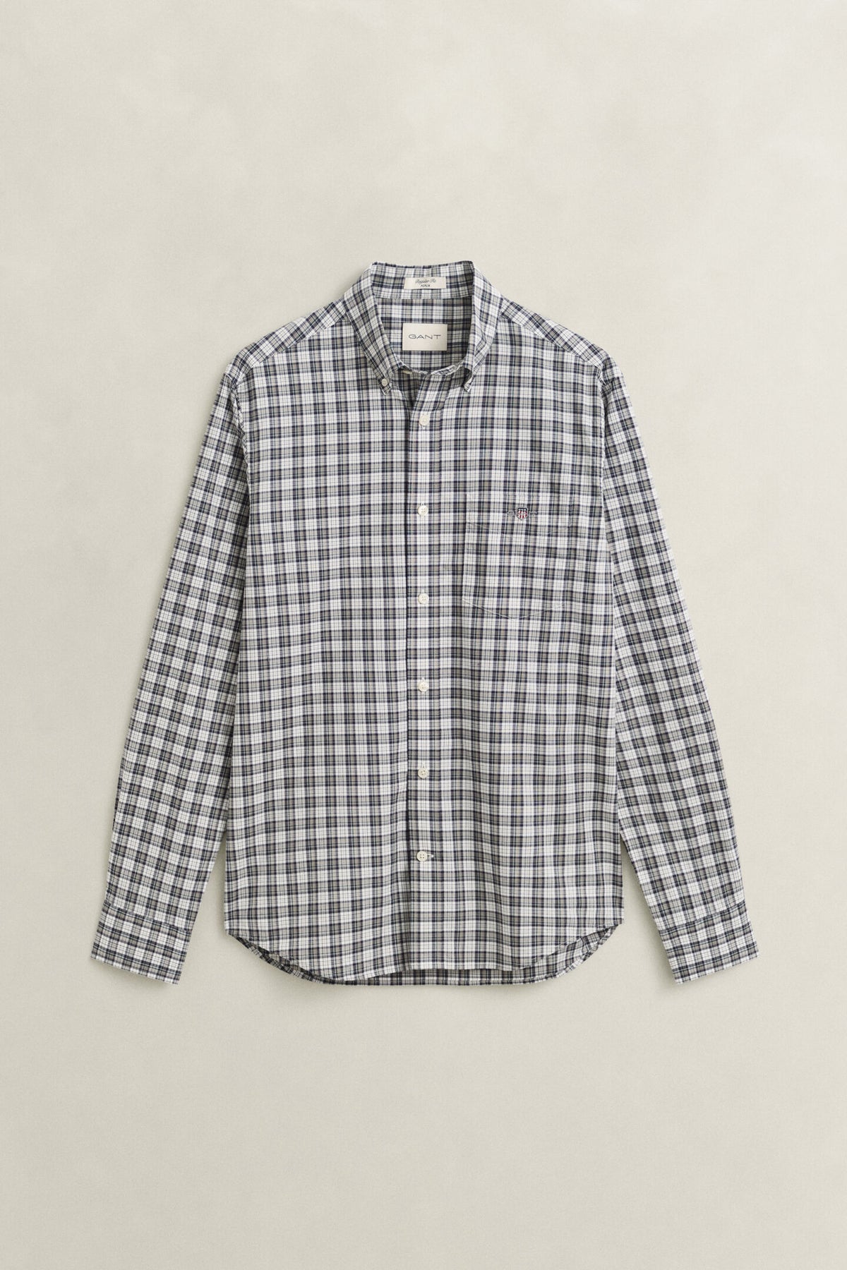 GANT - Reg Poplin Check Shirt, Mist Taupe