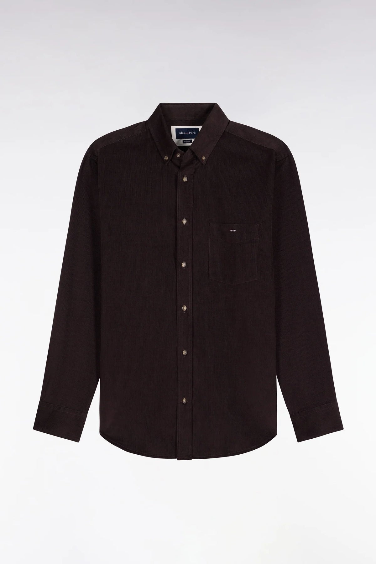 Eden Park - Straight-Cut Cotton Corduroy Shirt, Brown