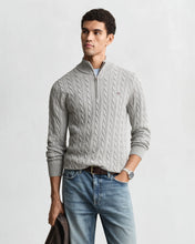 Load image into Gallery viewer, GANT - Cotton Cable Half Zip, Grey Melange
