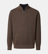 Load image into Gallery viewer, Casa Moda - Knit Troyer Half-Zip Sweater, Walnut