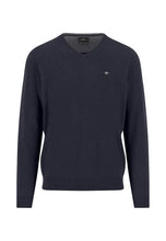 Load image into Gallery viewer, Fynch Hatton- V-neck Marino Cashmere Sweater, Navy