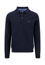 Load image into Gallery viewer, Fynch Hatton - Fine Knit Polo Sweater, Navy