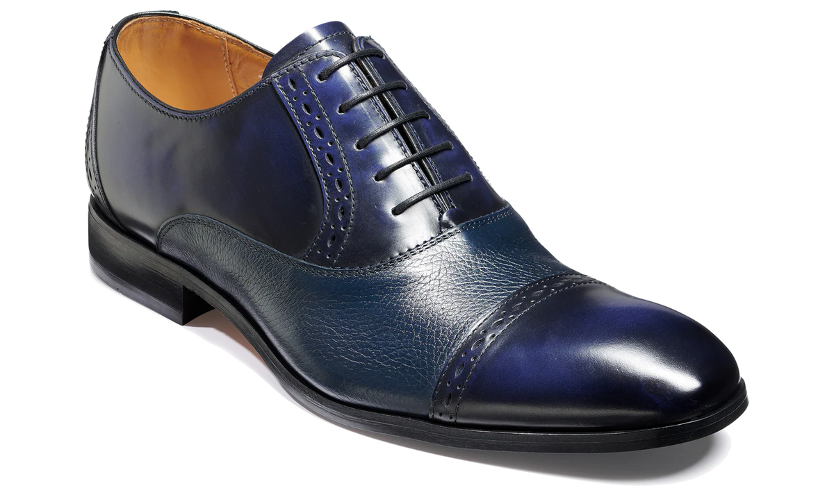 Barker - Ramsgate Hi-Shine and Deer Oxford Shoes, Navy