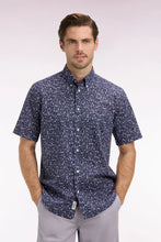 Load image into Gallery viewer, Eden Park - Short-Sleeve Cotton Poplin Shirt, Navy Floral