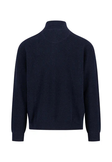 Fynch-Hatton - Marino Cashmere Zip-Up Cardigan, Navy