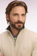 Load image into Gallery viewer, Eden Park - Cotton Trucker Neck Quarter-Zip, Beige