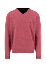 Load image into Gallery viewer, Fynch Hatton- V-neck Marino Cashmere Sweater, Berry