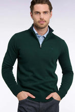 Load image into Gallery viewer, Eden Park - Cotton Trucker Neck Quarter-Zip, Green