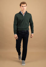 Load image into Gallery viewer, Fynch Hatton - Merino Cashmere, Quarter Zip, Dark Ivy