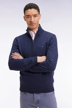 Load image into Gallery viewer, Eden Park - Wool Blend Trucker Neck Quarter-Zip, Blue