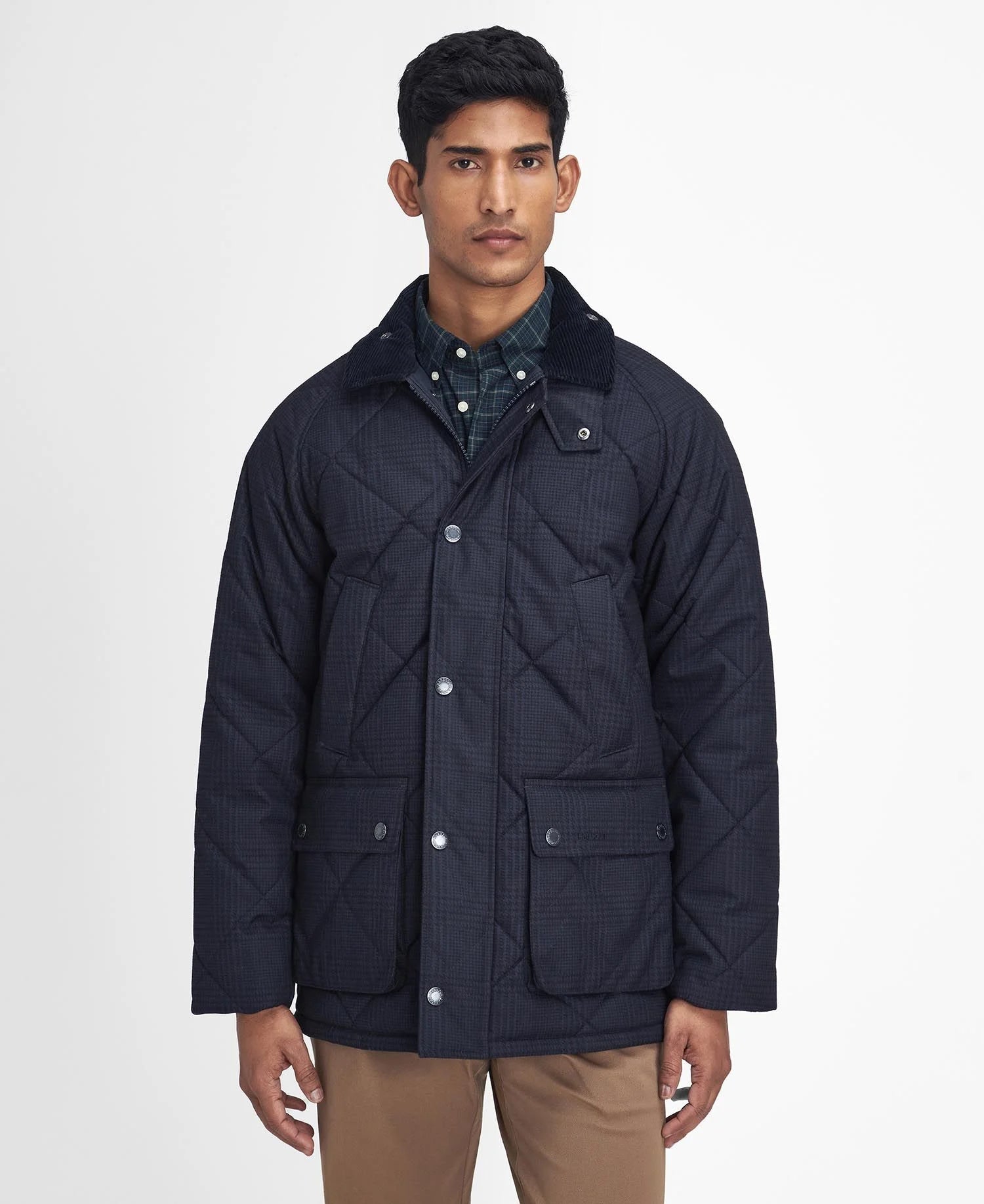 Barbour quilted jacket navy online
