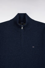 Load image into Gallery viewer, Eden Park - Wool Blend Trucker Neck Quarter-Zip, Blue