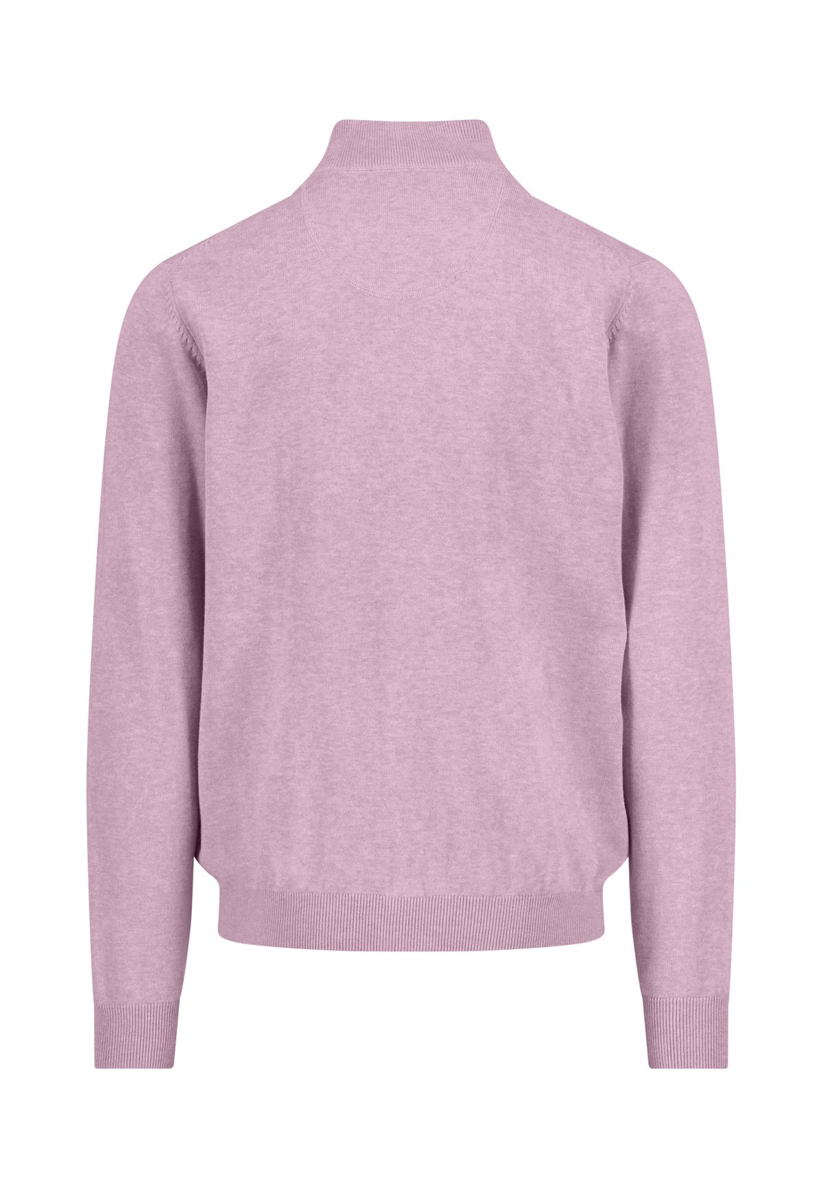 Fynch-Hatton - Knitted Cotton Troyer Collar Quarter-Zip, Magnolia