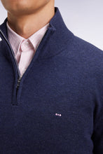 Load image into Gallery viewer, Eden Park - Wool Blend Trucker Neck Quarter-Zip, Blue