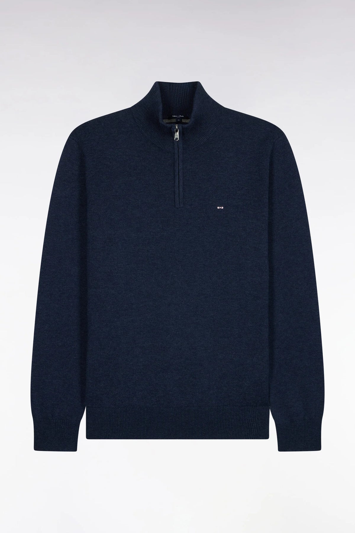 Eden Park - Wool Blend Trucker Neck Quarter-Zip, Blue