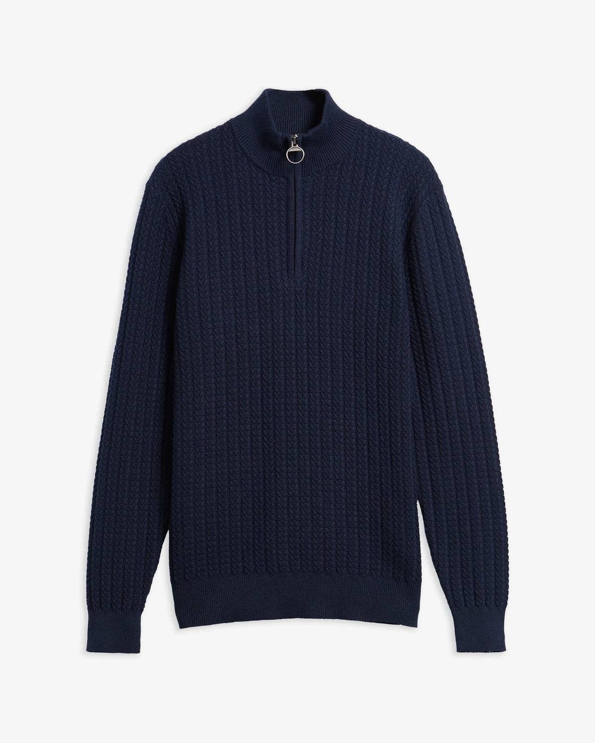 Barbour - Herringbone Knitted Half Zip, Navy
