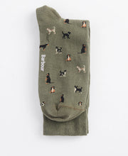 Load image into Gallery viewer, Barbour - Mavin Socks, Mid-Olive Dogs