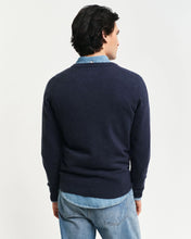 Load image into Gallery viewer, Gant - Superfine Lambswool V-Neck, Dark Navy Melange (S & L Only)