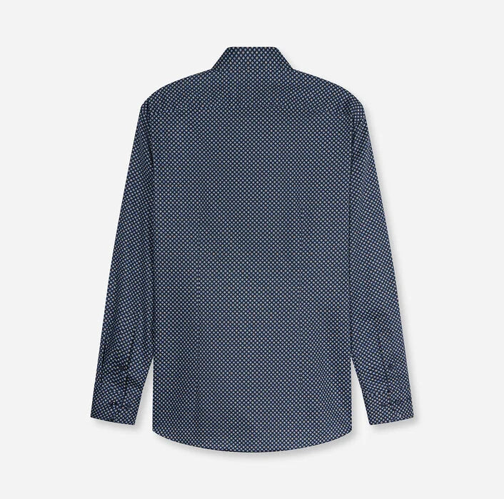 OLYMP - Luxor Modern Fit Global Kent Business Shirt, Marine Pattern