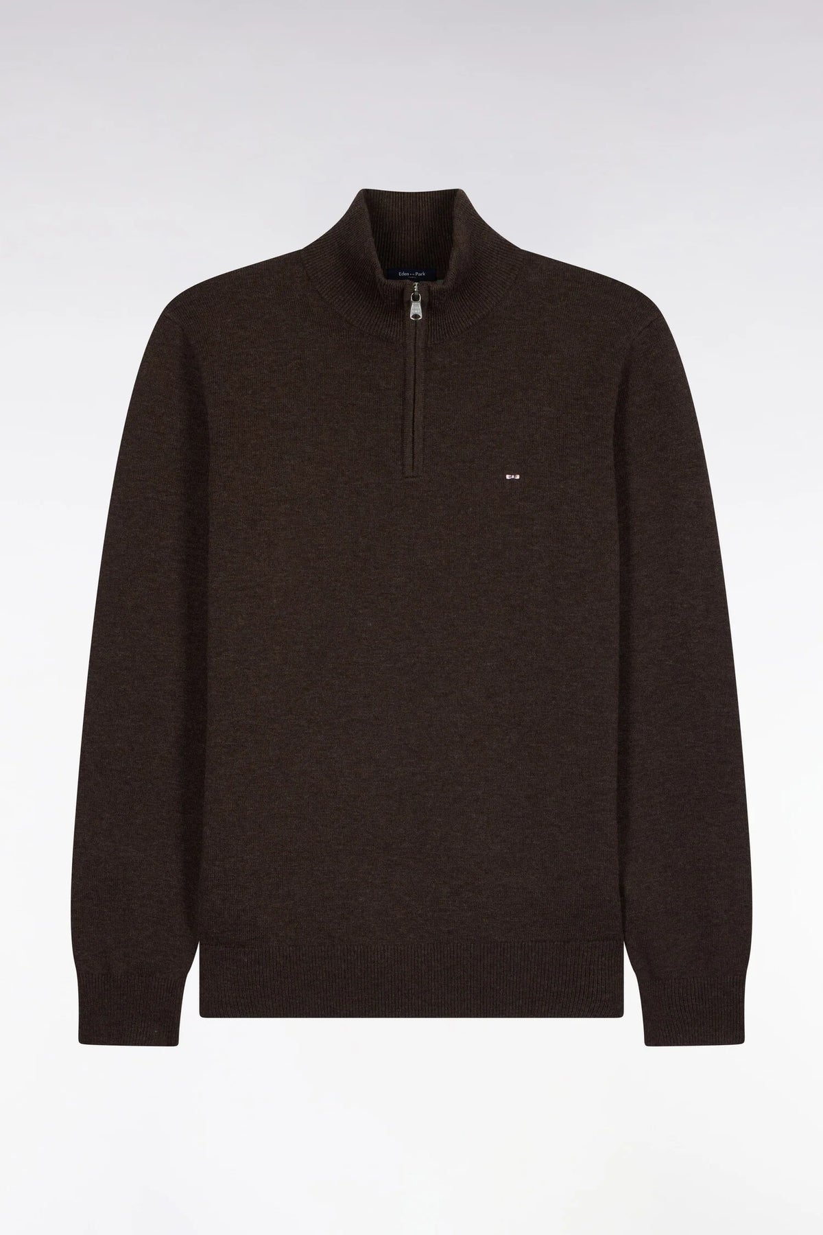 Eden Park - Wool Blend Trucker Neck Quarter-Zip, Brown