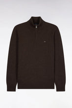 Load image into Gallery viewer, Eden Park - Wool Blend Trucker Neck Quarter-Zip, Brown