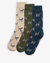 Load image into Gallery viewer, Barbour - Dog Pointer 3-Pack Sock Gift Set, Forest Mist