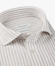 Load image into Gallery viewer, Profuomo - Cotton Linen Cutaway SF Shirt, Beige Oxford Stripe