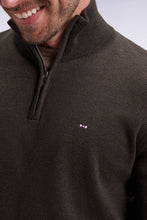 Load image into Gallery viewer, Eden Park - Wool Blend Trucker Neck Quarter-Zip, Green