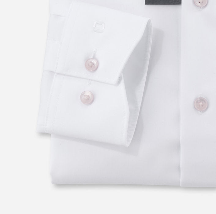 Olymp - Modern Fit, White Shirt Pink Button