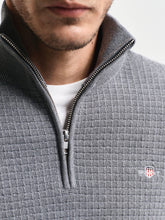 Load image into Gallery viewer, GANT - Cotton Textured Half Zip, Dark Grey Melange