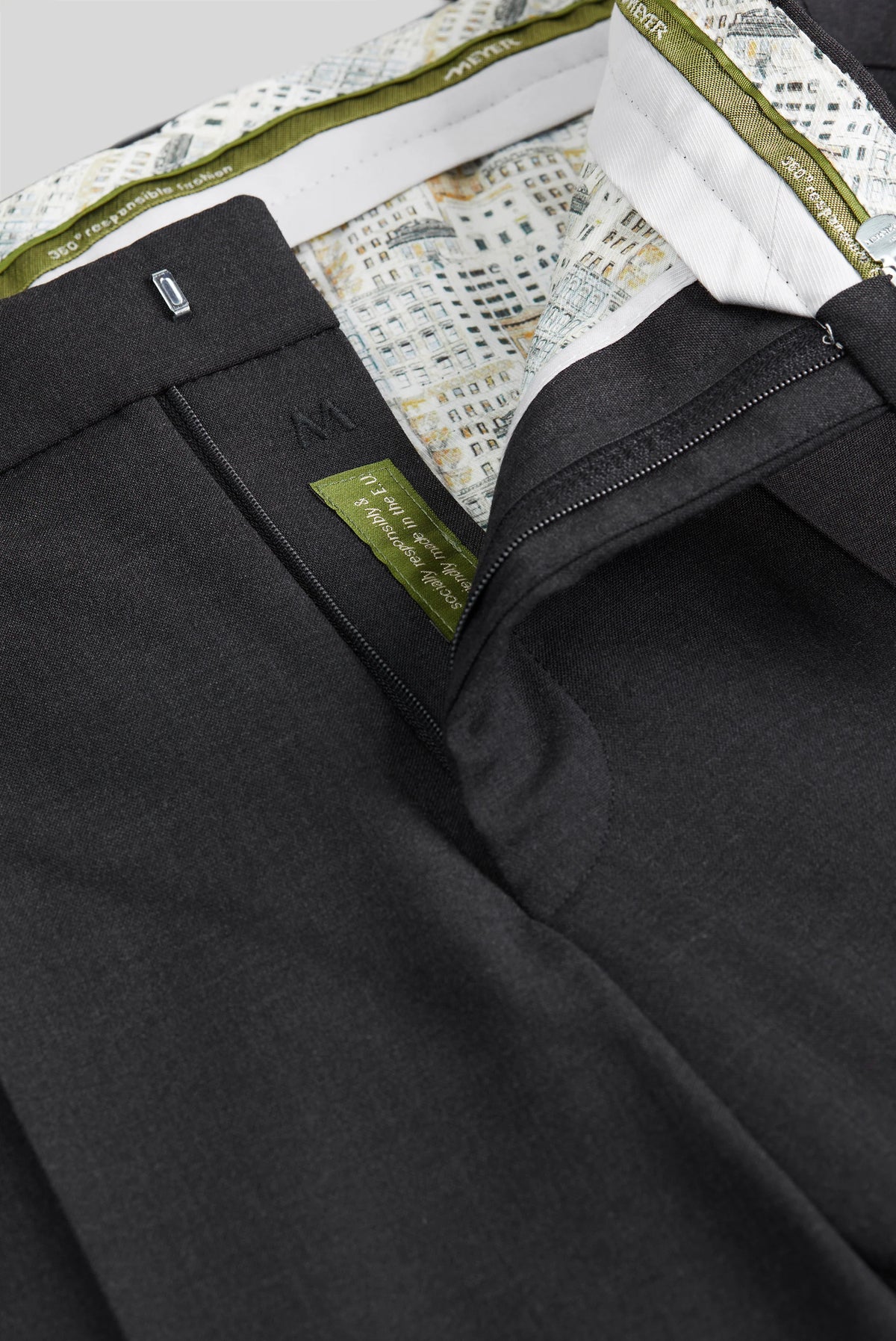 Meyer - Roma Wool Blend Trousers, Charcoal