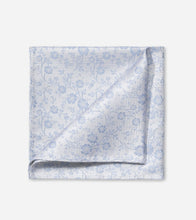 Load image into Gallery viewer, Olymp- Floral Silk Pocket Square, Smoke Blue