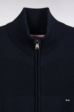 Load image into Gallery viewer, Eden Park - Cotton Striped Effect Full Zip Cardigan, Navy