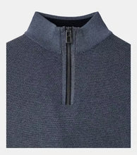 Load image into Gallery viewer, Casa Moda - Knit Troyer Half-Zip Sweater, Silver Blue