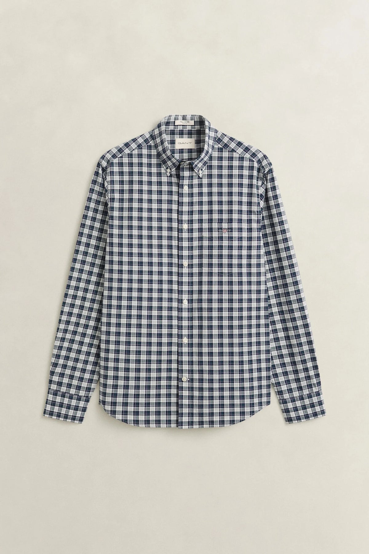 GANT - Reg Poplin Check Shirt, Dark Emerald