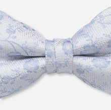 Load image into Gallery viewer, Olymp- Floral Bow Tie Silk, Smoke Blue
