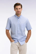 Load image into Gallery viewer, Eden Park - Short-Sleeve Gingham Cotton Shirt, Blue (3XL)