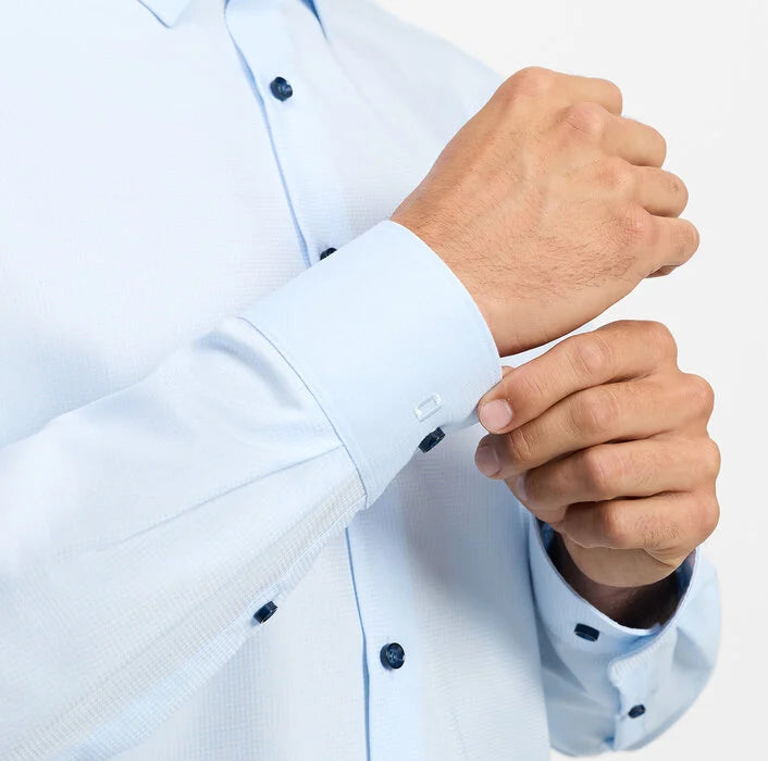 OLYMP - Level Five Body Fit Kent Business Shirt, Bleu
