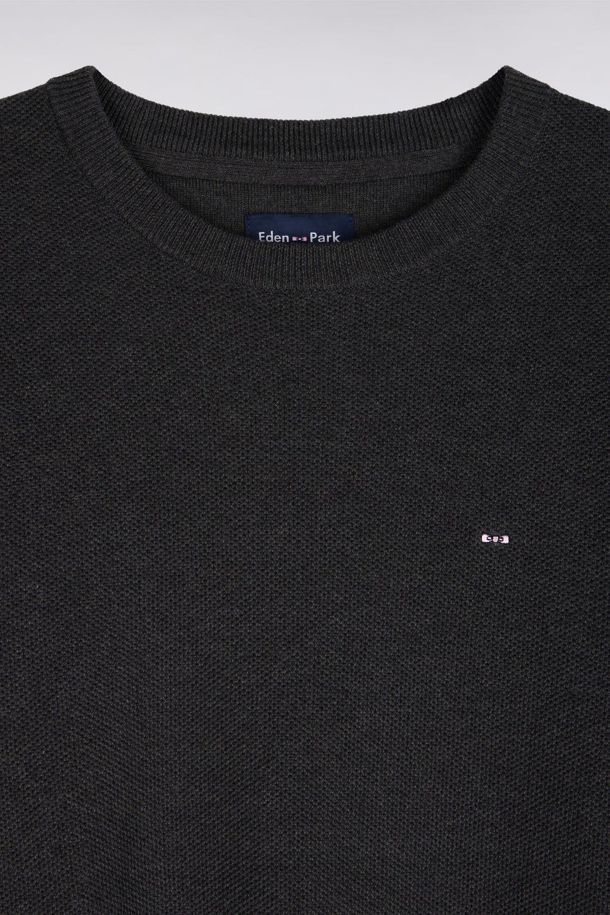 Eden Park - Honeycomb Cotton Round Neck, Dark Grey