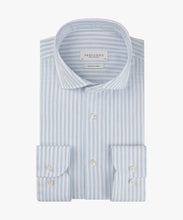 Load image into Gallery viewer, Profuomo - Cotton Linen Cutaway SF Shirt, Blue Oxford Stripe