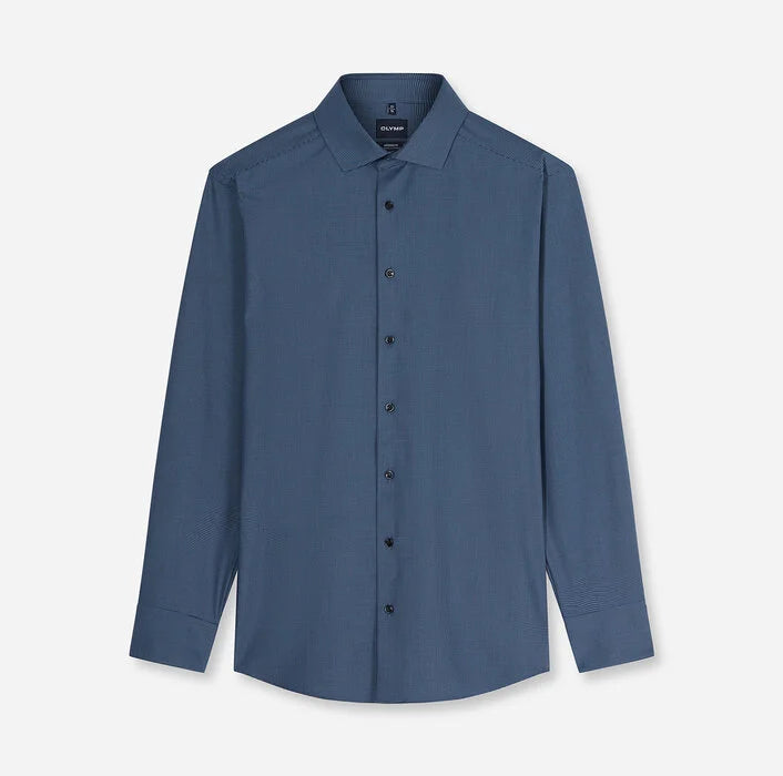 OLYMP - Luxor 24/Seven Modern Fit Global Kent Business Shirt, Smoke Blue